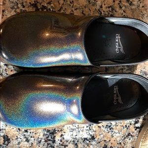 Womens Dansko Holographic glitter clog